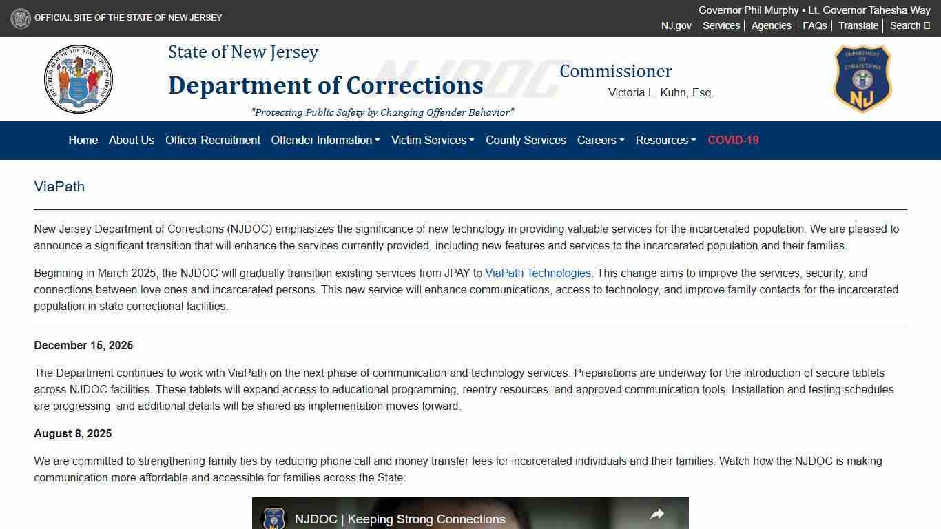 New Jersey Department of Corrections
