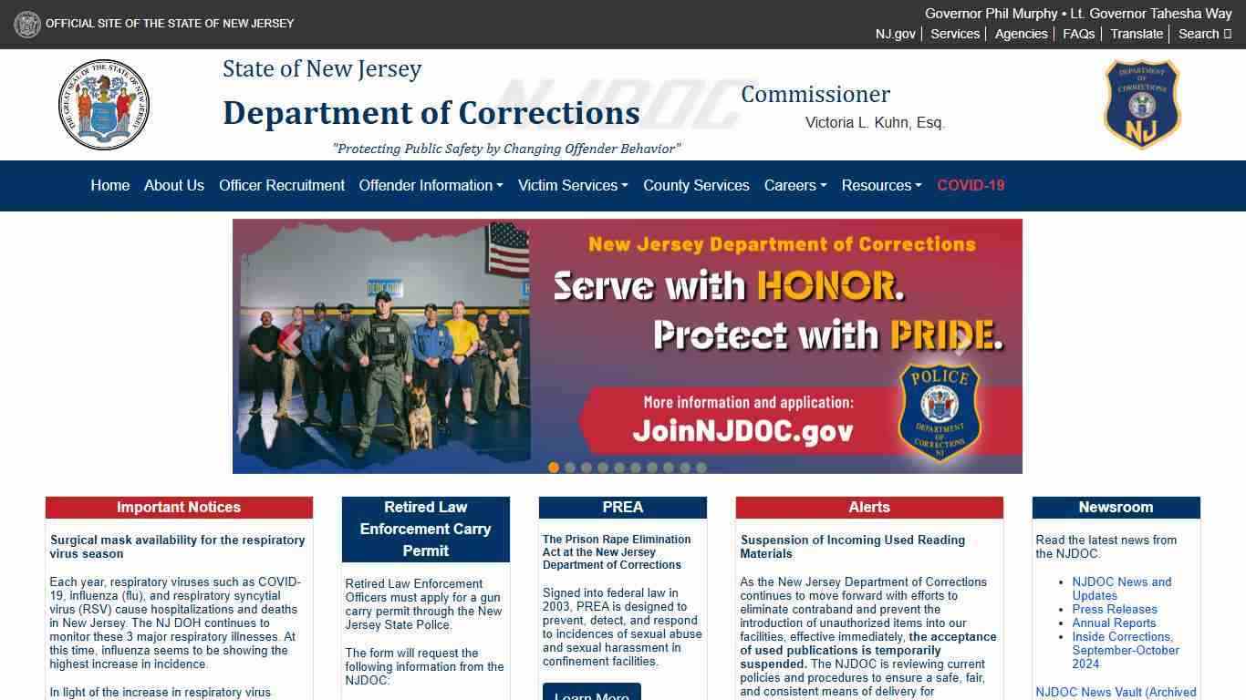 New Jersey Department of Corrections | Official Website